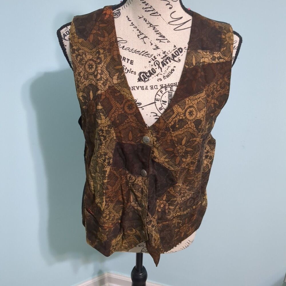 Vintage Cheyenne Leather Suede Patchwork Vest medium